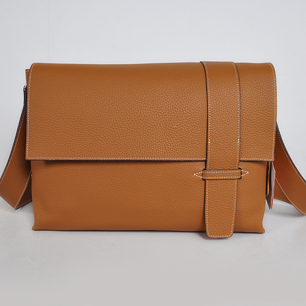 92113 Hermes Alfred uomini Bag in pelle clemence a Camel